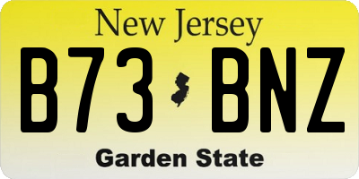 NJ license plate B73BNZ