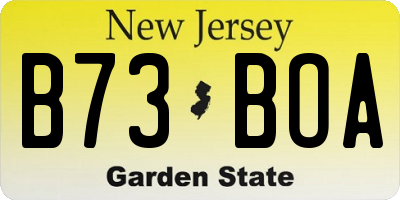 NJ license plate B73BOA