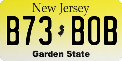 NJ license plate B73BOB