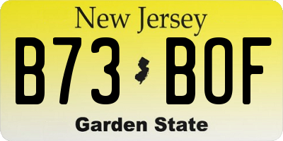 NJ license plate B73BOF