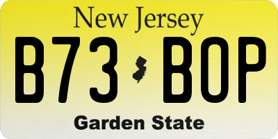 NJ license plate B73BOP