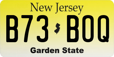 NJ license plate B73BOQ