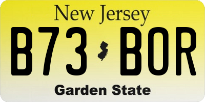 NJ license plate B73BOR