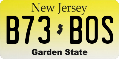 NJ license plate B73BOS