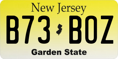 NJ license plate B73BOZ