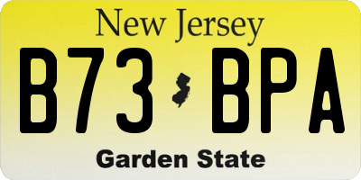 NJ license plate B73BPA