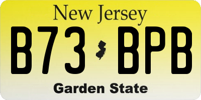 NJ license plate B73BPB