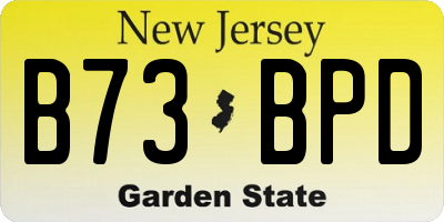 NJ license plate B73BPD
