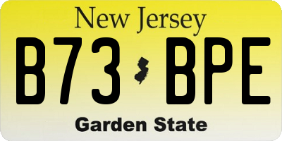 NJ license plate B73BPE