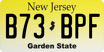 NJ license plate B73BPF