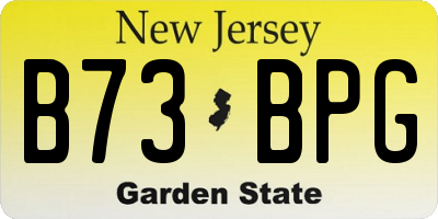NJ license plate B73BPG