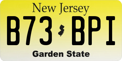 NJ license plate B73BPI