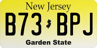 NJ license plate B73BPJ
