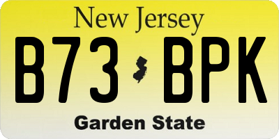 NJ license plate B73BPK