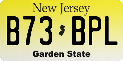 NJ license plate B73BPL