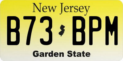 NJ license plate B73BPM