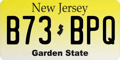 NJ license plate B73BPQ