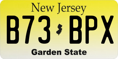 NJ license plate B73BPX
