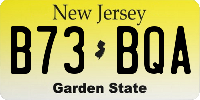 NJ license plate B73BQA