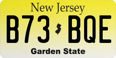 NJ license plate B73BQE