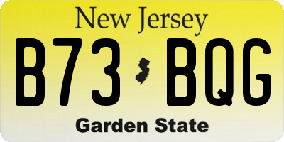 NJ license plate B73BQG
