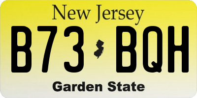 NJ license plate B73BQH