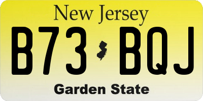 NJ license plate B73BQJ