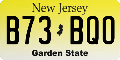 NJ license plate B73BQO