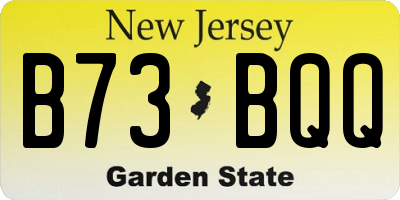 NJ license plate B73BQQ