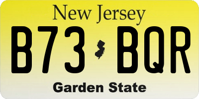 NJ license plate B73BQR