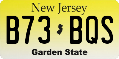 NJ license plate B73BQS