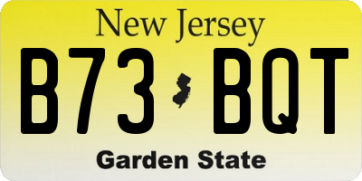 NJ license plate B73BQT