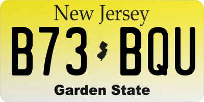NJ license plate B73BQU