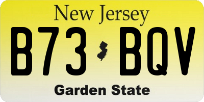 NJ license plate B73BQV