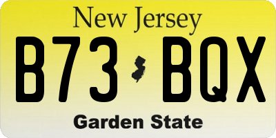 NJ license plate B73BQX