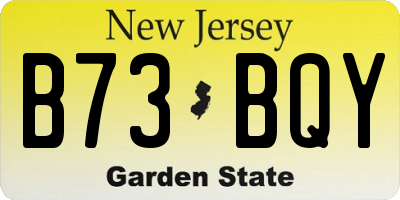 NJ license plate B73BQY