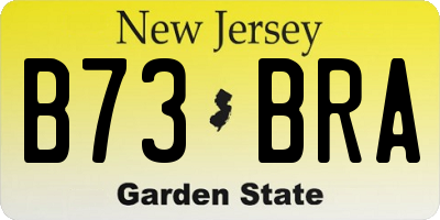 NJ license plate B73BRA
