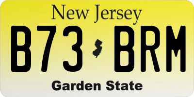 NJ license plate B73BRM