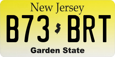NJ license plate B73BRT