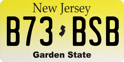 NJ license plate B73BSB