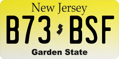 NJ license plate B73BSF