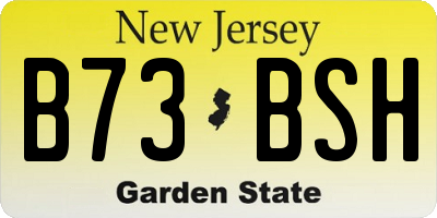 NJ license plate B73BSH