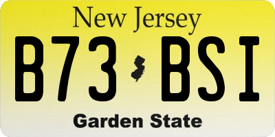NJ license plate B73BSI