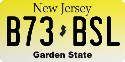 NJ license plate B73BSL