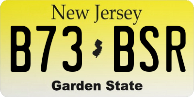 NJ license plate B73BSR