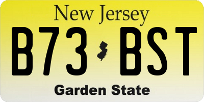NJ license plate B73BST