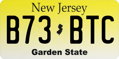 NJ license plate B73BTC
