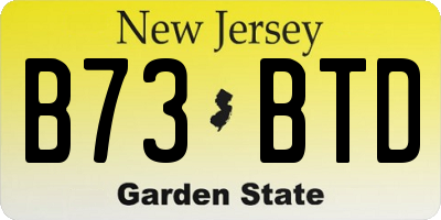 NJ license plate B73BTD