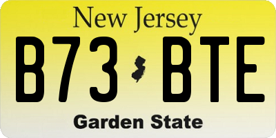 NJ license plate B73BTE