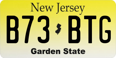 NJ license plate B73BTG